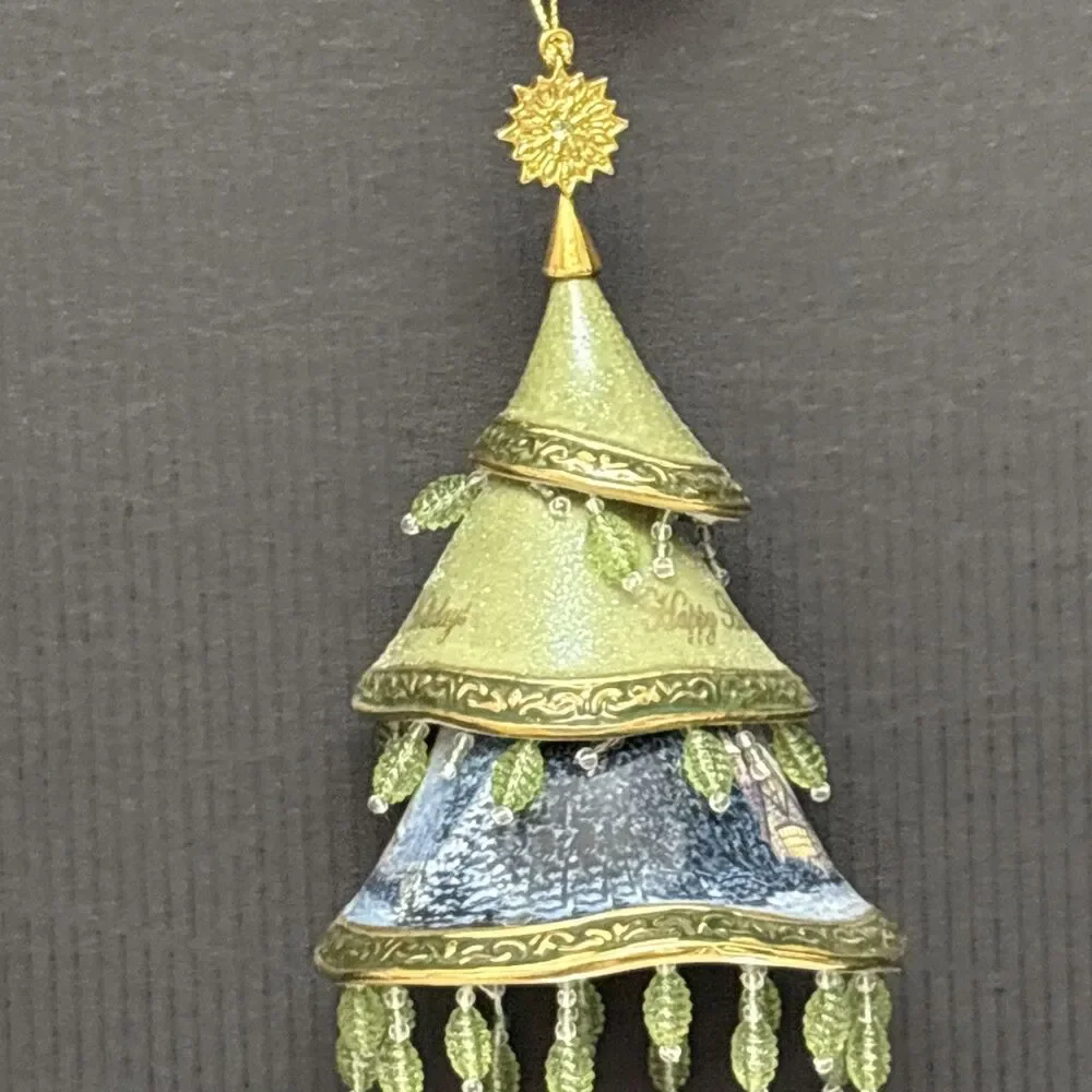 Thomas Kinkade Classic Ornaments, 2 Decorated Christmas Tree, Faithful, Holidays
